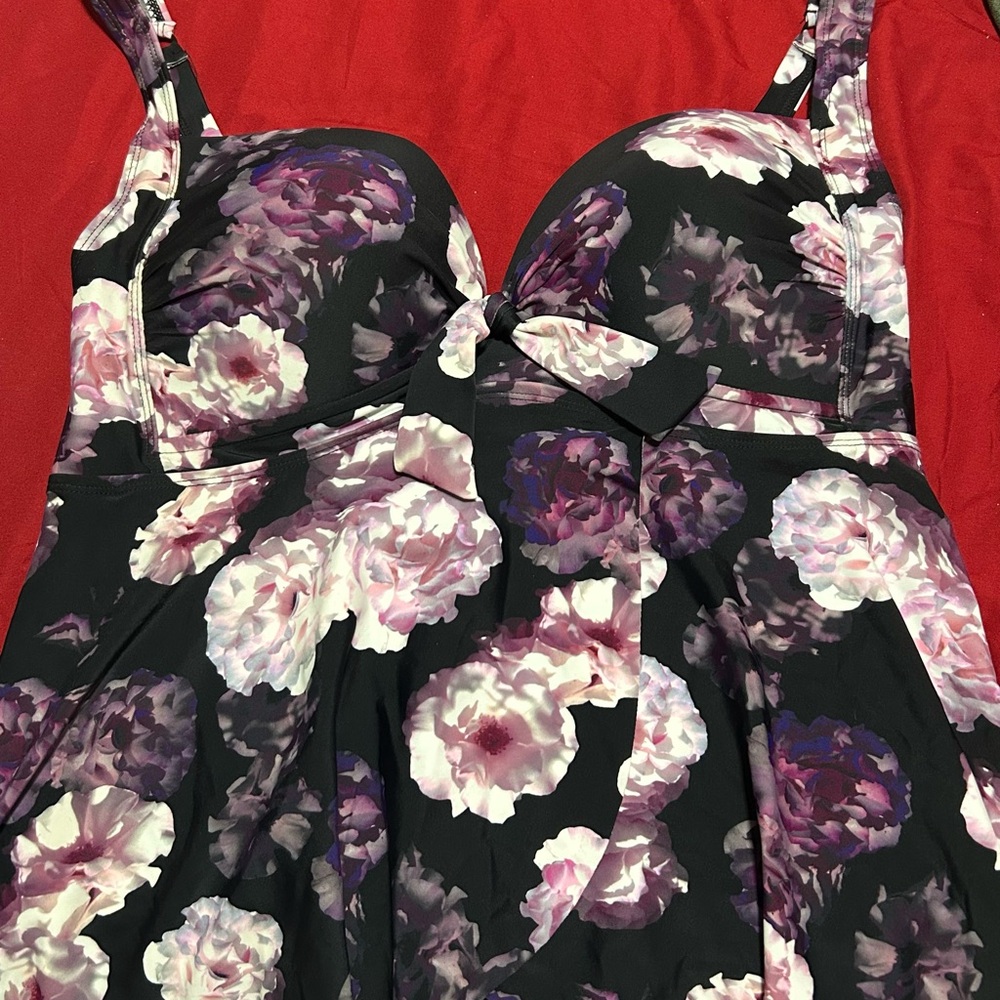 Torrid Black and Purple Floral Dress